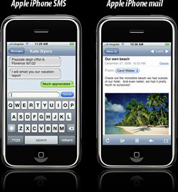iPhone SMS and email